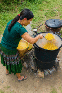 Hình ảnh ngô luộc để làm Rượu ngô Men Lá