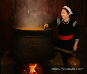 Nấu rượu Ngô Men Lá